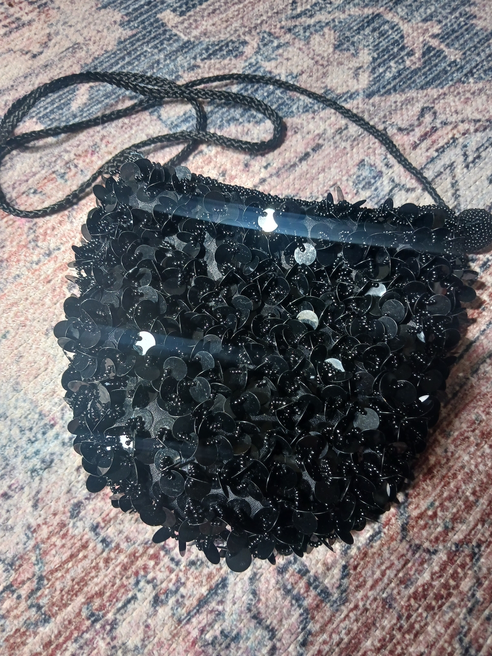 Lancome Black Sequin Crossbody Bag - Picture 7 of 7